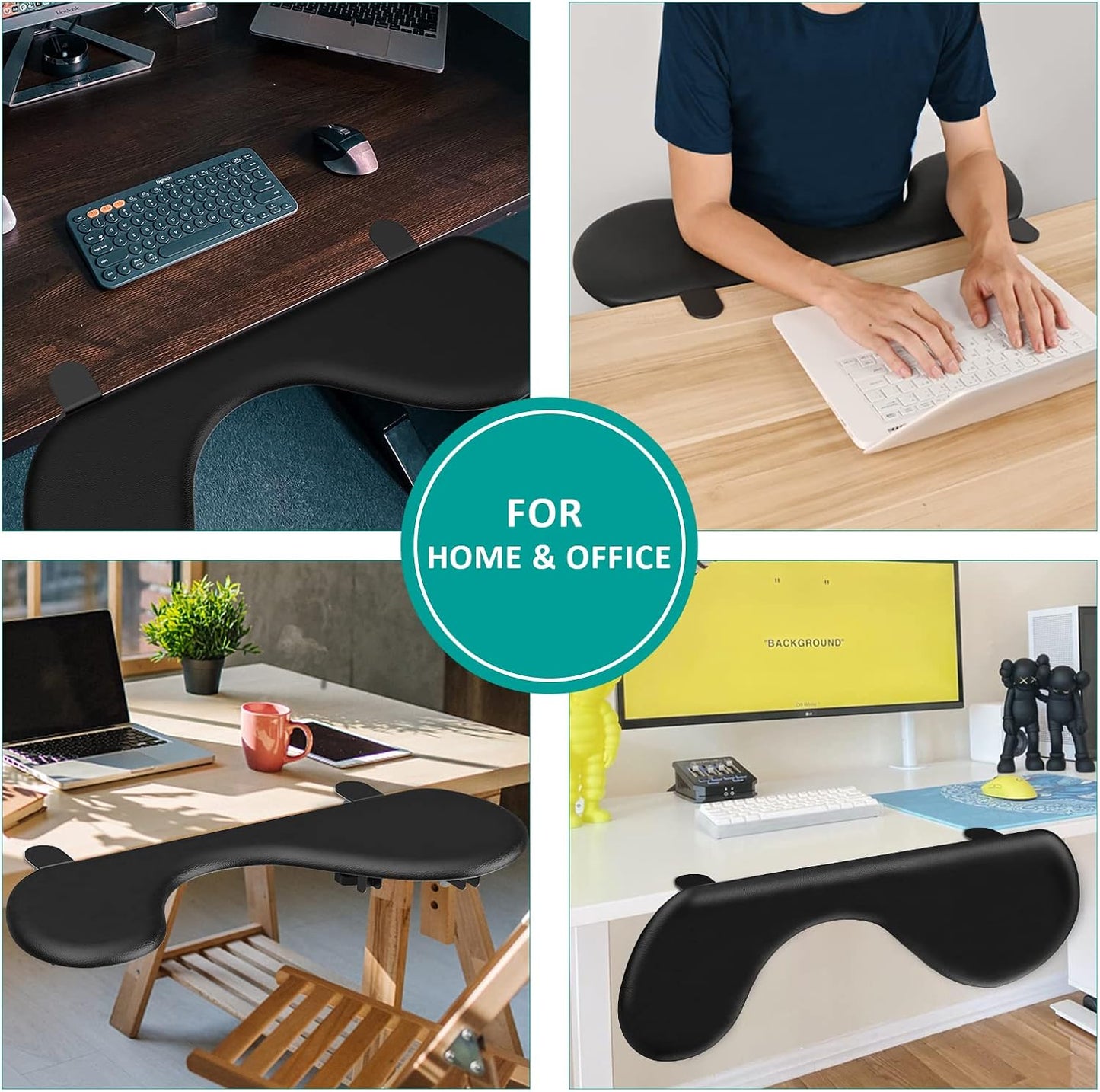 eulps Foldable Arm Rest for Desk, Clamp-On Desk Arm Support Pad with Soft PU Leather Cushion, Ergonomic Wrist & Forearm Rest for Computer Typing, Mouse Use, Gaming, Home Office
