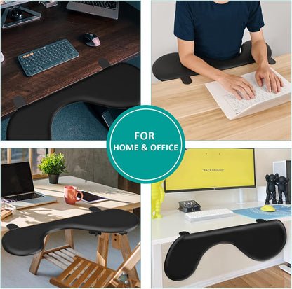 eulps Foldable Arm Rest for Desk, Clamp-On Desk Arm Support Pad with Soft PU Leather Cushion, Ergonomic Wrist & Forearm Rest for Computer Typing, Mouse Use, Gaming, Home Office