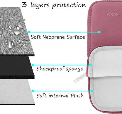 MOSISO Laptop Case 13.3 inch, 13-13.3 inch Laptop Sleeve Bag Compatible with MacBook Air/Pro 13/Pro 14 M5 M4 M3 M2 M1, HP Dell ASUS Lenovo, Neoprene Computer Sleeve Bag with Small Case, Baby Pink - Colors B