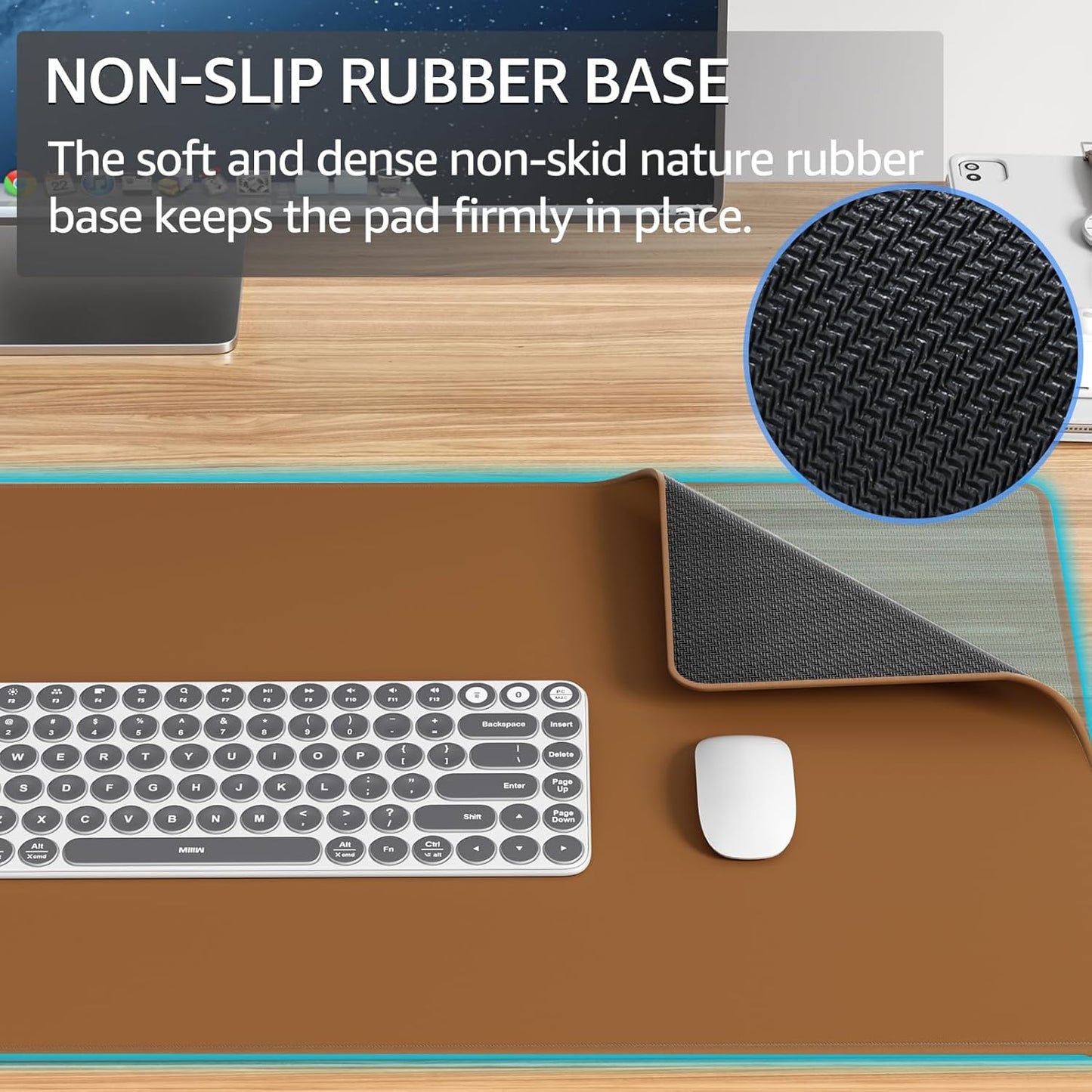 KTRIO Large Gaming Mouse Pad Desk Mat, Superior Micro-Weave Cloth for Precise Mouse Control, Non-Slip Rubber Base, Stitched Edges, Water-Resistant, for Gamer, Office & Home, 31.5" x 11.8" inches