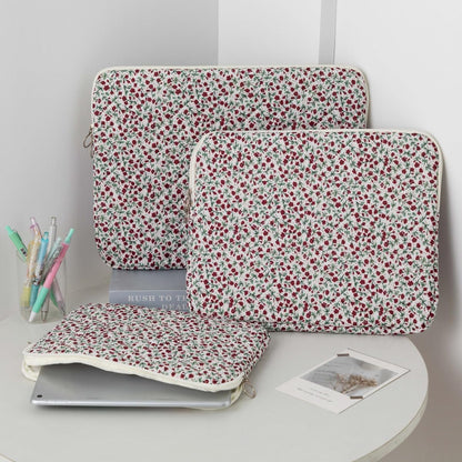 Puffy Laptop Sleeve 13 Inch Cute Quilted Laptop Protective Case Padded Floral Computer Sleeve for MacBook (A-Blue, 13 Inch)