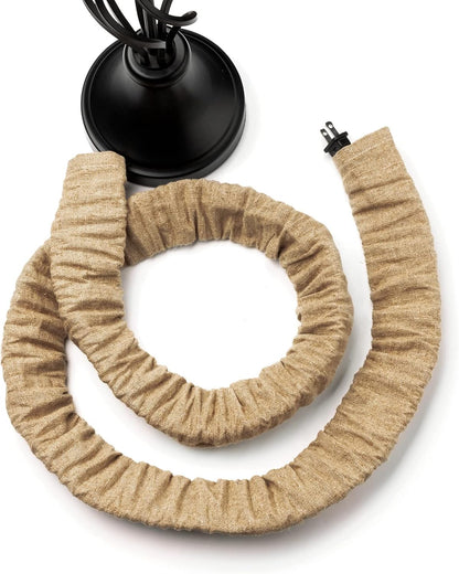 EIFHYT Fabric Cord Cover & Chandelier Chain Cover 2 Pack 6Feet Length for Chandelier Lighting Wires Natural Burlap Easy to Install (Brown)