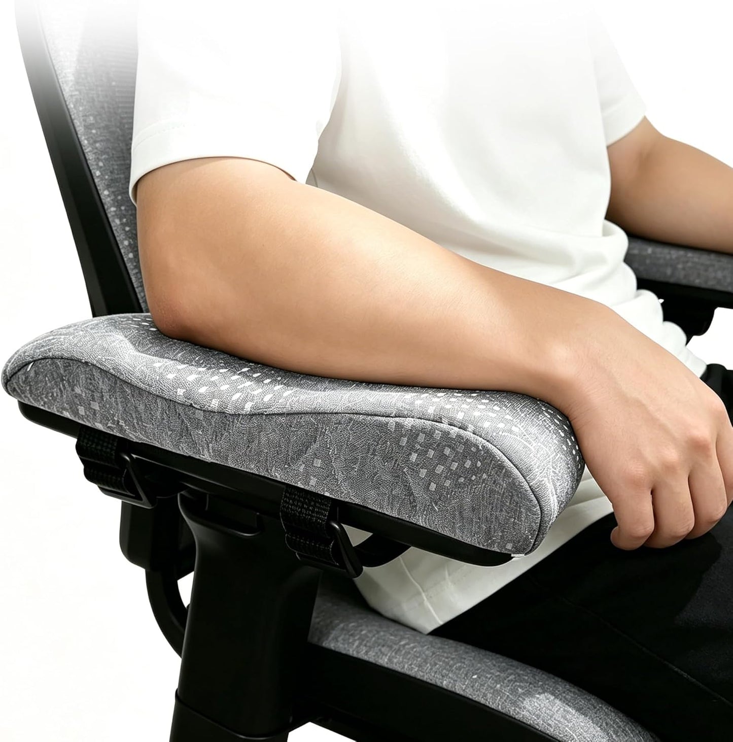 Soft Office Chair Armrest Pads, Comfort Elbow Pillows, Gray Arm Rest Pads, Set of 2