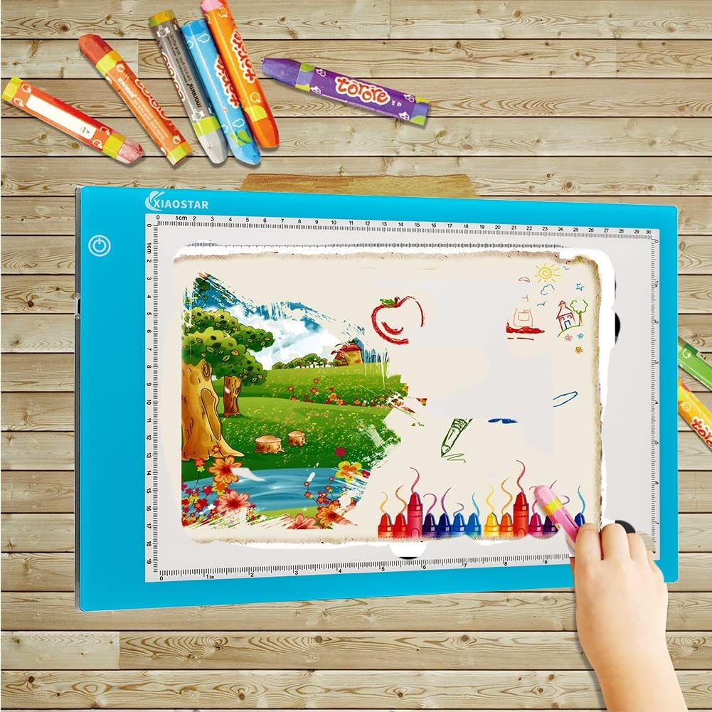 XIAOSTAR Light Box Drawing Pad A5, Tracing Board with Micro USB Cord Charge Cable and Brightness Adjustable for Artists, AnimationDrawing, Sketching, Animation, X-ray Viewing (A5) Not Rechargeable