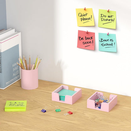WINFFOR Acrylic Notepad Holder Dispenser - 3x3 in Sticky Note Memo Holder for Desk Organizer (W/O Pads) Office Desk Accessories School Supplies, Crystal Clear