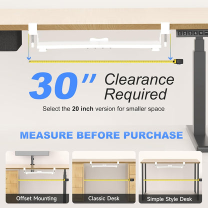 suptek Keyboard Tray Under Desk Pull Out with C Clamp Mount, Computer Keyboard & Mouse Tray, 25.6 (30 Including Clamps) x 11.8 inch Slide-Out Platform Computer Drawer for Typing, Black, DSF1