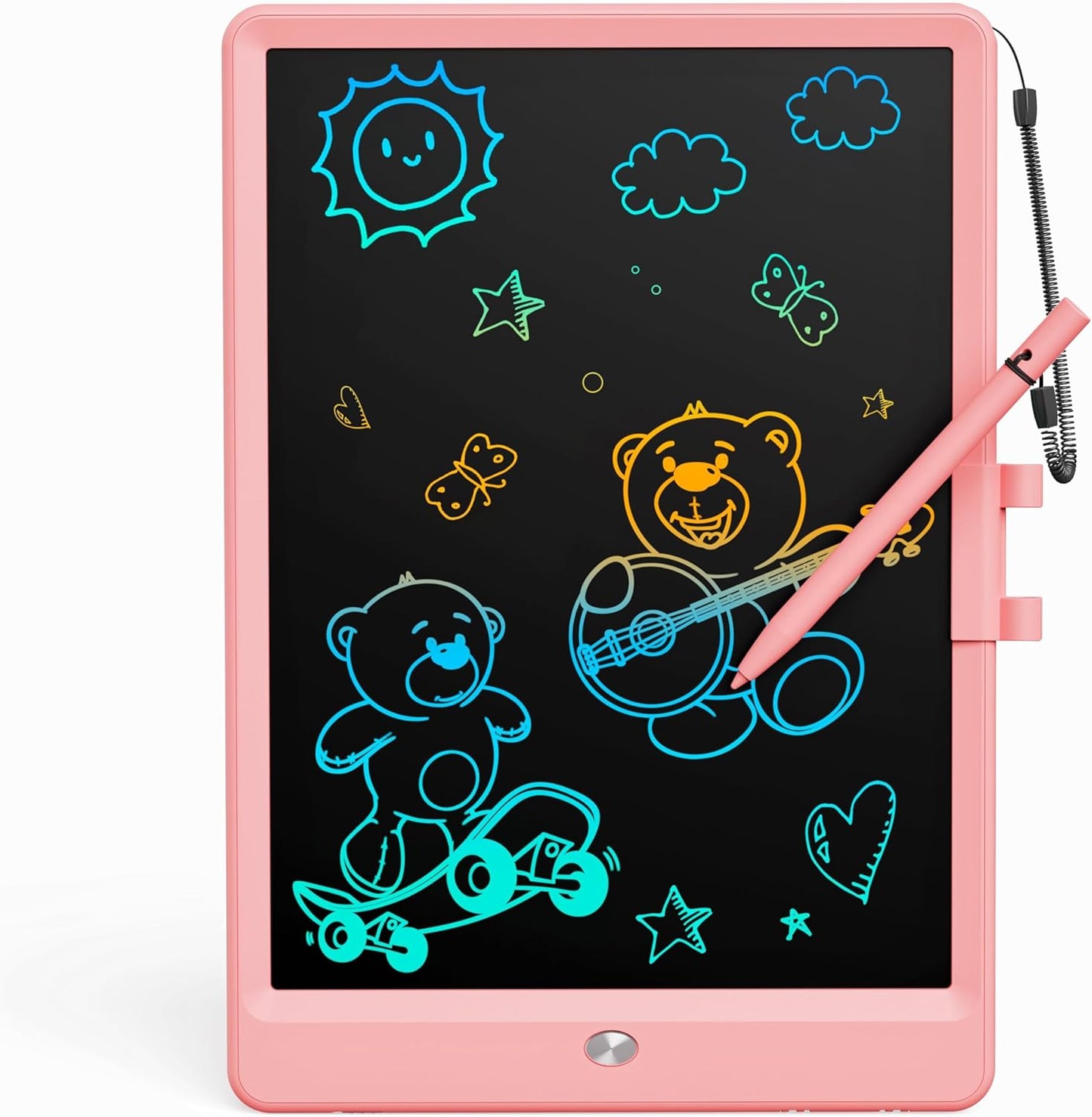 Bravokids 12 Inch LCD Writing Tablet for 3 Year Olds - Electronic Drawing Pad and Doodle Board as Educational Birthday Gifts for Girls and Boys (Pink)