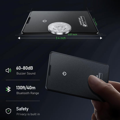 Wallet Tracker Card for Android UNASTUD Wallet Finder Work with Google Find Hub GPS Smart Tracking Card Tracker 1.8mm Thickness, IP68 Waterproof, 1-Year Battery Life for Wallet,Bag,Purse, Passport,etc