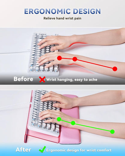 Laborio Computer Keyboard Stand for Desktop, Keyboard Riser Wrist Rest Holder for Easy Typing, Office Desk, Home, School Accessories(Coffee)