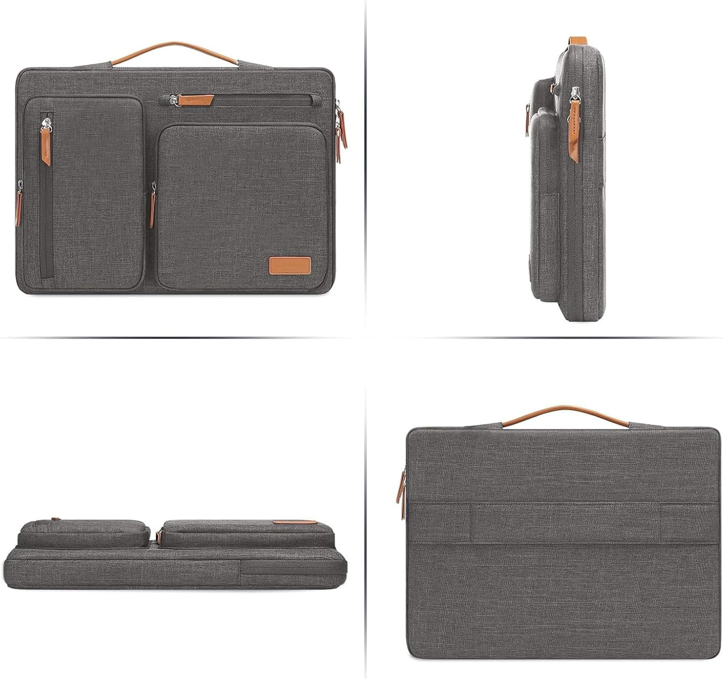 MOSISO 360 Protective Laptop Case 16 inch, 15-15.6 inch Laptop Sleeve Compatible with MacBook Pro 16, HP Acer Dell Lenovo ASUS, Side Open Carrying Case with 4 Zipper Pockets&Handle, Black