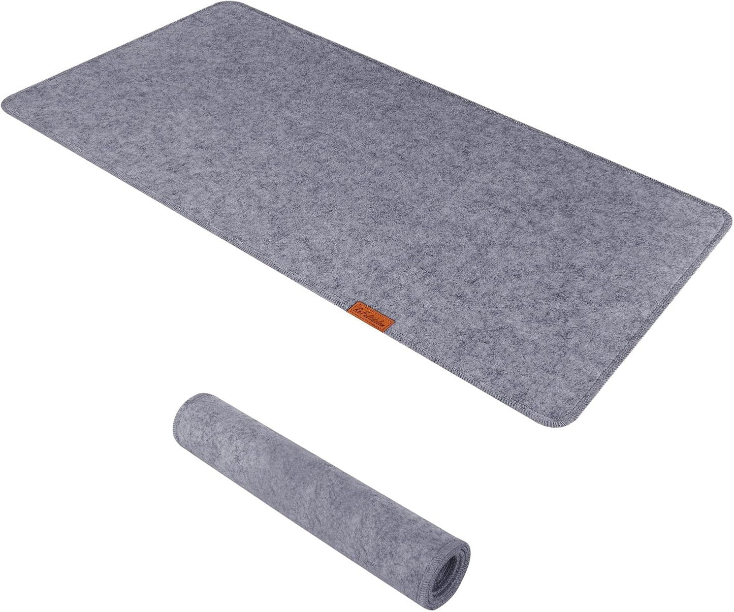 Large Felt Desk Protective Pad, 100X40cm/40''X16''Non-Slip Felt Desk Mat Extended Gaming Mouse Pad Large Desk Pad Protector for Keyboard, Computer, Mouse, Laptop (Dark Grey)