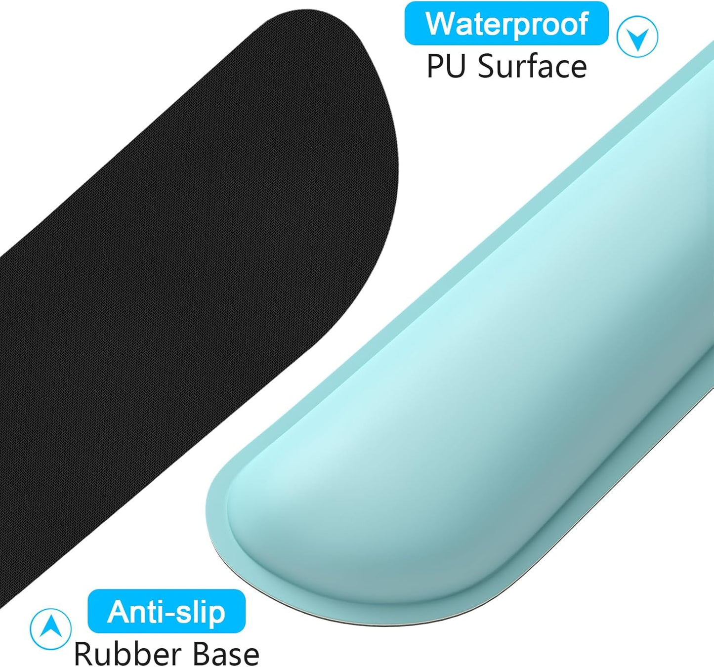 Dapesuom Mouse Wrist Rest, Ergonomic Memory Foam Mouse Wrist for Computer Desk Mats Support, PU Leather Hand Rest Pad Cushion for Gaming, Laptop, Men, Women, Pain Relief & Easy Typing, Black