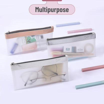 Mr. Pen- Clear Pencil Pouch, 8.50"x4.25", 3 Pack, Durable TPU Material, Medium Water-Resistant Pencil Bags with Smooth Zipper, Multipurpose Clear Pouch for Stationery, School, Office, Travel Supplies