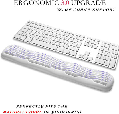 UnivoColors Ergonomic Mouse Wrist Rest,Latest 3.0 Wave Curve Design,High-Resilience Memory Foam Non-Slip Base,Reduces Wrist Fatigue,Ideal for Office Gaming & Long Hours of Use(Black)