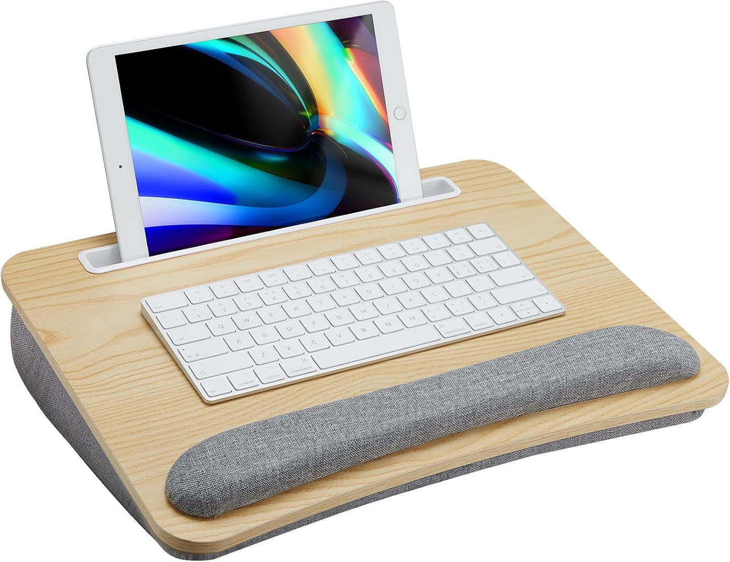 HUANUO Laptop Lap Desk - Portable Lap Desk with Pillow Cushion, Fits up to 15.6 inch Laptop, with Anti-Slip Strip & Storage Function for Home Office Students Use as Computer Laptop Stand, Book Tablet