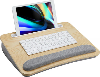 HUANUO Laptop Lap Desk - Portable Lap Desk with Pillow Cushion, Fits up to 15.6 inch Laptop, with Anti-Slip Strip & Storage Function for Home Office Students Use as Computer Laptop Stand, Book Tablet