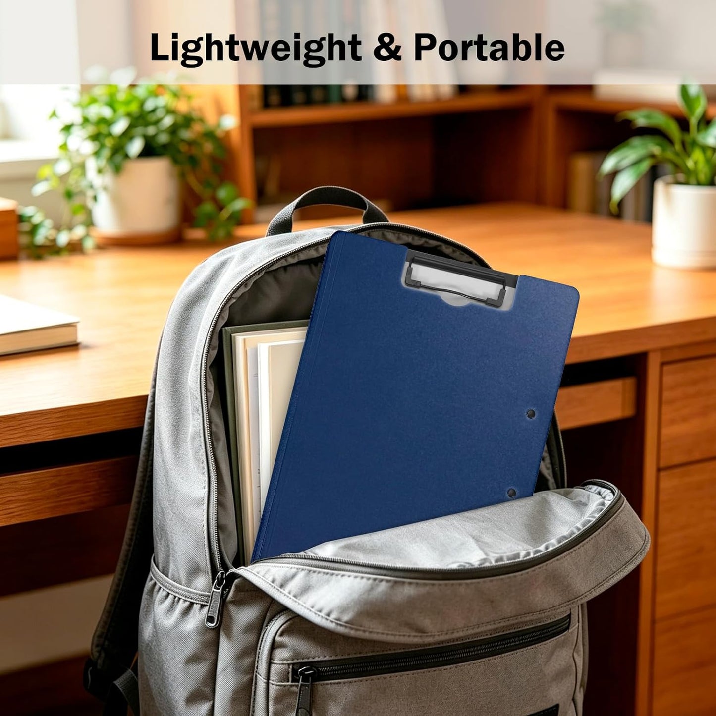 SITHON Foldable Clipboard Folder with Pen Slot, 360° Rotating PP Writing Pad with Dual Low Profile Metal Clips, Durable A4/Letter Size Document Folder for Nurses Classroom Business Office