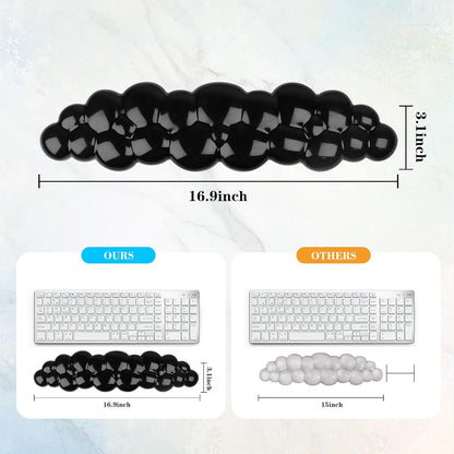 Gel Cloud Keyboard and Mouse Wrist Rest, Cute Wrist Support and Arm Support Keyboard Rest for Keyboard and Mouse Typing Pain Relief，Suitable for Office/Computer/Laptop/Gaming（White）