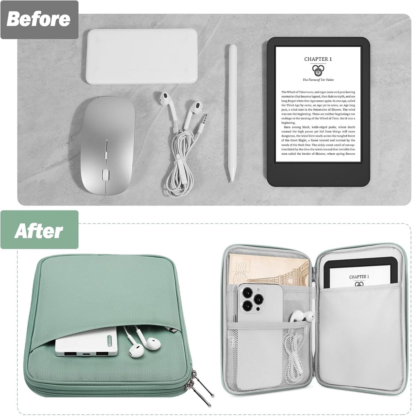 MoKo 9-11 Inch Tablet Sleeve Case, Fits New 11inch iPad Air M4/Pro M5, iPad A16 11", i-Pad 10/9/8/7th/Air 5/4th 10.9"/10.2", Tab S9/S8 11", Protective Bag Carrying Case with Pocket, Dark Gray