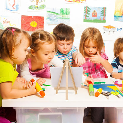 ESRICH 11.8In Wood Easels,Tabletop Painting Display Easels, Painting Party Easel, Kids Student Tabletop Easels for Painting,Portable Canvas Photo Picture Sign Holder（4 Pack ）