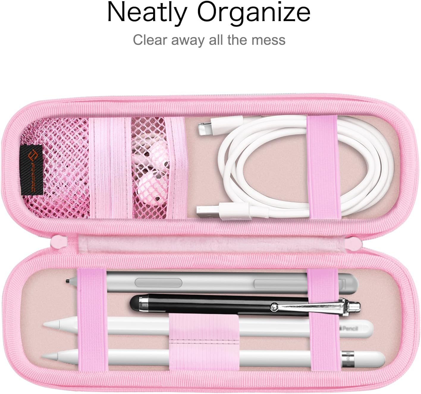 Fintie Holder Case for Apple Pencil Pro, Apple Pencil (USB-C / 1st / 2nd Generation), PU Leather Carrying Bag Sleeve Compatible with Pen, USB Cable, Samsung Stylus, Lilac Marble