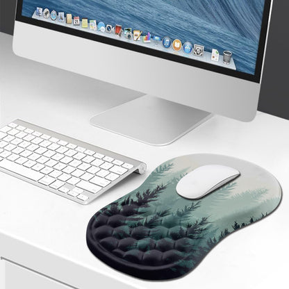 Hokafenle Ergonomic Mouse Pad Wrist Support, Wrist Rest Mousepad for Carpal Tunnel Pain Relief with Integrated Memory Foam Slope Massage Bulge (11.8x7.9 inch,Topographic Contour)
