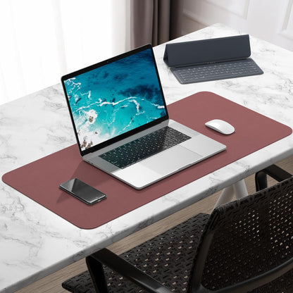 Hsurbtra Desk Pad, 23.6" x 13.8" PU Leather Desk Mat, M Extended Mouse Pad, Waterproof Desktop Blotter Protector, Non-Slip Ultra Thin Small Laptop Keyboard Writing Mat for Office Home, Pink