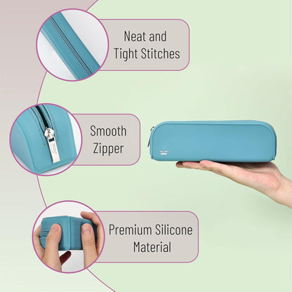 Mr. Pen- Silicone Pencil Case, Aesthetic Pencil Bag for Women, Makeup Pouch, Multifunctional Pouch for Stationery, Cosmetics and Electrical Goods Storage