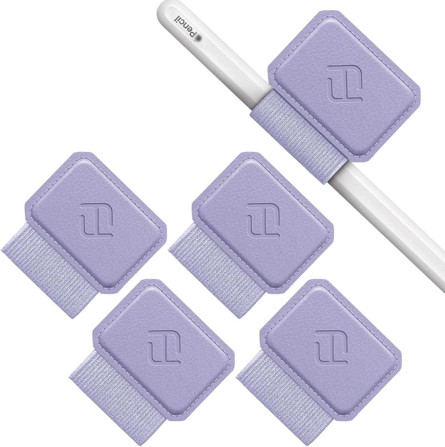 Fintie 4 Pack Pen Loop Holder for Apple Pencil Pro, Apple Pencil (USB-C / 1st / 2nd Generation) and Stylus Pens, Elastic Adhesive Leather Sleeve Attached to Cases, Black