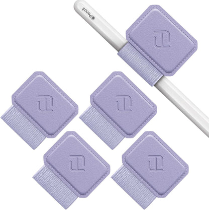 Fintie 4 Pack Pen Loop Holder for Apple Pencil Pro, Apple Pencil (USB-C / 1st / 2nd Generation) and Stylus Pens, Elastic Adhesive Leather Sleeve Attached to Cases, Black