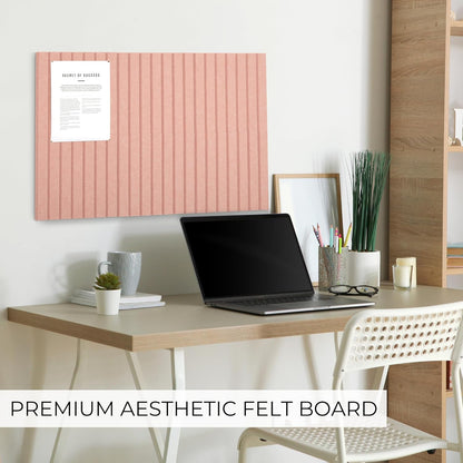 Large Felt Bulletin Board - Stylish Perfectly Sized 35" x 47" Cork Board Alternative for Office & Wall Decor – 12 Customizable Adhesive Tiles w/Golden Pins are Perfect to Display Your Photos