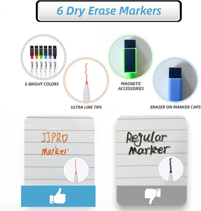 JJPRO Magnetic Dry Erase Chore Chart for Adults:Large Whiteboard16 x19-Chore Chart,Calendar,Meal Board Notes All-in-One,Behavior Chart,Teenagers,White
