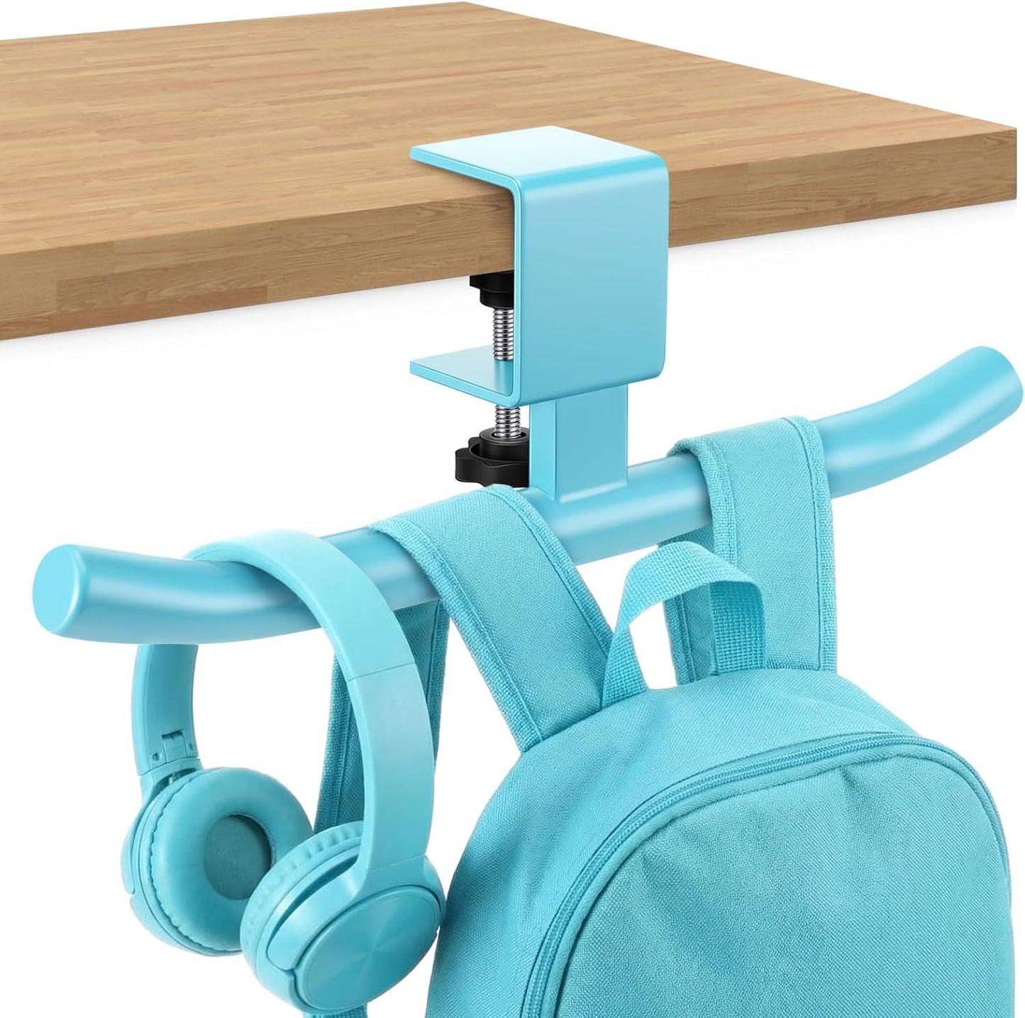 Geelin Bag Hook for Desk Table Heavy-Duty Backpack Hanger Clamp On Purse Holder Adjustable Under Desk Bag Hook for Headphones Handbag Hanger for Classroom Dorm Back to School(Beige)