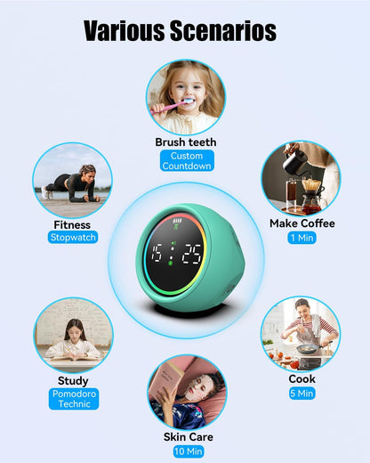 Pomodoro Timer Cube, Productivity Timer for Kids with 1, 5, 10 Min Preset Countdown, Stopwatch and Custom Countdown, for ADHD, Study, Work, Fitness, Cooking (Purple)