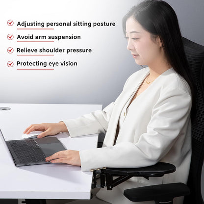 Computer Arm Rest for Desk, 180° Adjustable Rotating Desk Extender Tray, 90° Foldable Elbow Arm Support, Ergonomic Desk Arm Wrist Rest Shelf for Home and Office