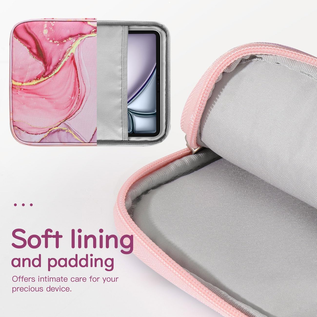 Dadanism 9-11" Tablet Sleeve Bag Carrying Case for iPad (A16) 11th Gen 11", iPad 10th Gen 10.9" Air 5/4, iPad Air M4/Pro 11", iPad 9/8/7th, Galaxy Tab A11+ Plus 11", Remarkable 2 10.3", Black