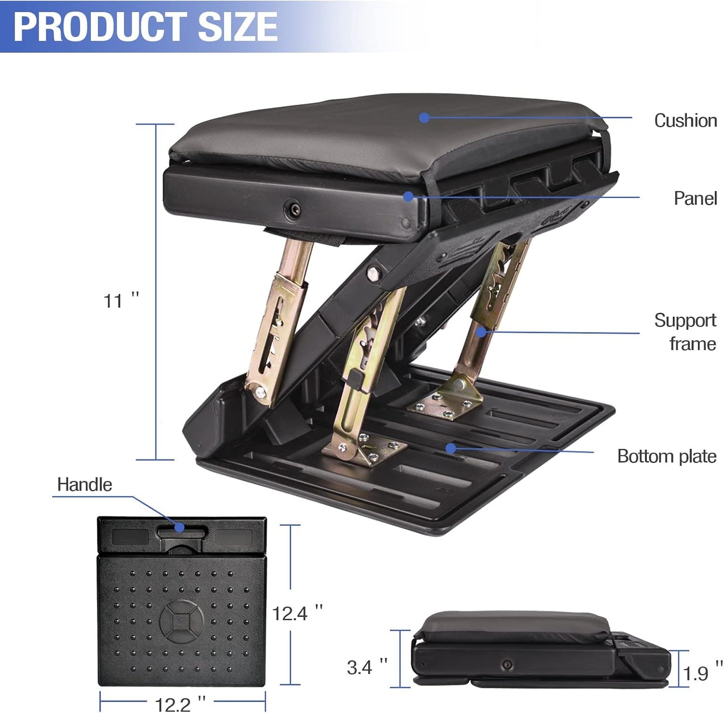 Foot Rest for Under Desk at Work 4-Level Height Adjustable, Ergonomic Foldable Footrest for Office, Gaming,Computer, Soft & Removable Pad Desk Foot Stool Suitable for All Seasons