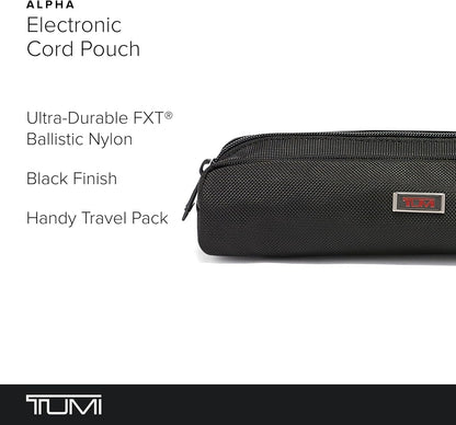 TUMI - Alpha Electronic Cord Pouch - Slim Zip Entry Travel Tech and Cable, Charger and Small Accessory Organizer - Black