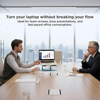 Uncaged Ergonomics Swivel Laptop Stand for Desk, Adjustable Computer iPad Stand for Desk w/ 360 Rotation, Portable Laptop Holder for Home Office Ergonomic Supplies