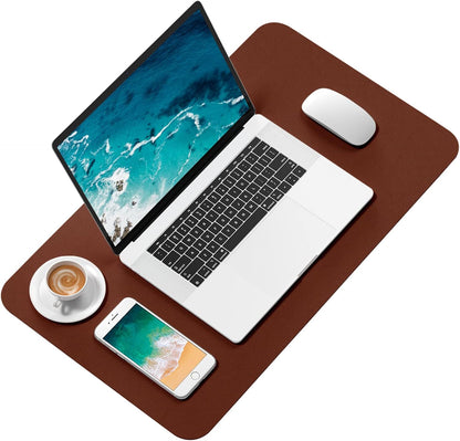 Hsurbtra Desk Pad, 23.6" x 13.8" PU Leather Desk Mat, M Extended Mouse Pad, Waterproof Desktop Blotter Protector, Non-Slip Ultra Thin Small Laptop Keyboard Writing Mat for Office Home, Pink