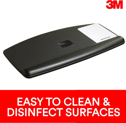 3M Keyboard Tray, Just Lift To Adjust Height And Tilt, Sturdy Tray Includes Gel Wrist Rest And Precise Mouse Pad, Swivels Side To Side And Stores Under Desk, 23" Track, Black (AKT90LE)