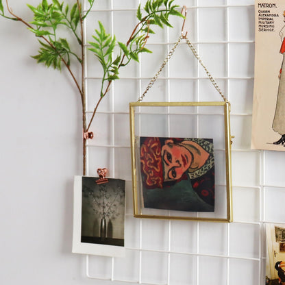 Metal Mesh Wall Grid Panel for Photo Display,Message Board,Size: 17.5" x 11.8",Pack of 2 (Black)