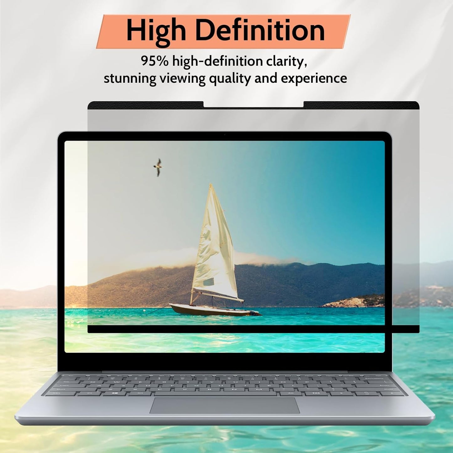 Mamol Magnetic Laptop Privacy Screen 14 inch ,16:10 Aspect Removable Anti Glare Protector Blue Light Privacy Screen Filter,Filter Shield Compatible with HP/Dell/Acer/Asus/Samsung/Lenovo/Thinkpad Envy
