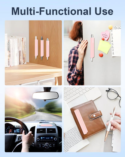 eZAKKA 2PCS Silicone Pencil Holder, Stylus Holder For Stylus Pens,For Most Pens,Pencils,Self-Adhesive Stick To Notebooks,Diary, Desks,Tablet, Black