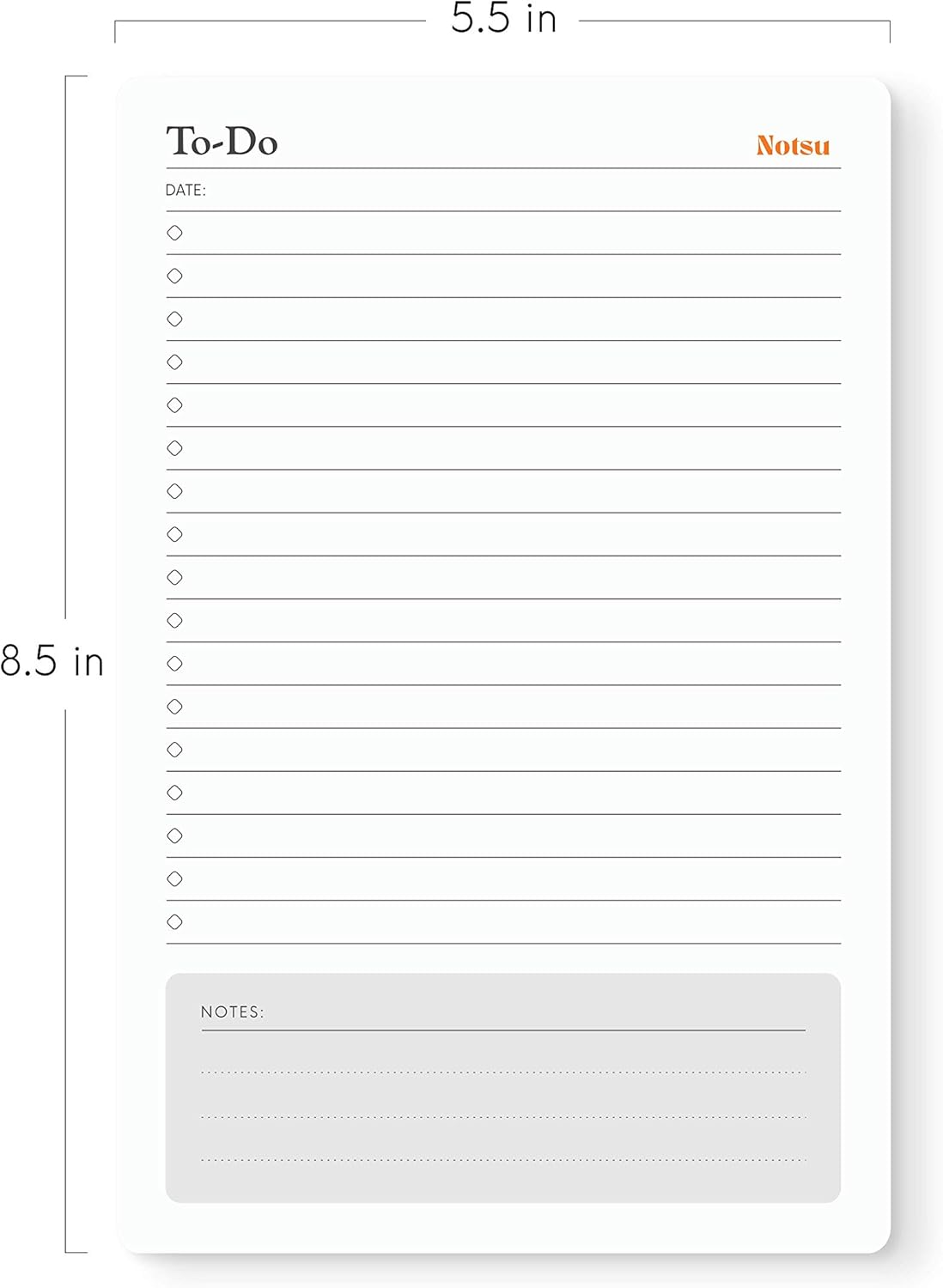 Notsu Dot Grid Desk Notepad 2 Pack | Minimalist Dotted Memo Mouse Pads with Premium Thick Paper, Small 5.5" x 8.5"