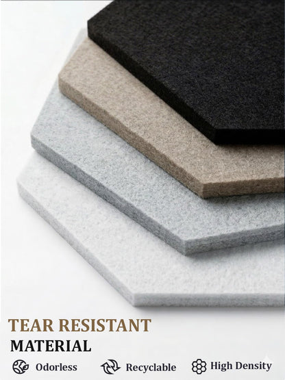 8 Pack Hexagon Felt Bulletin Board Tiles - 12" Large Thick Pin Board for Walls with 30 Push Pins, DIY Boards for Office Home School Decor, Aesthetic Hex Cork Board Alternative