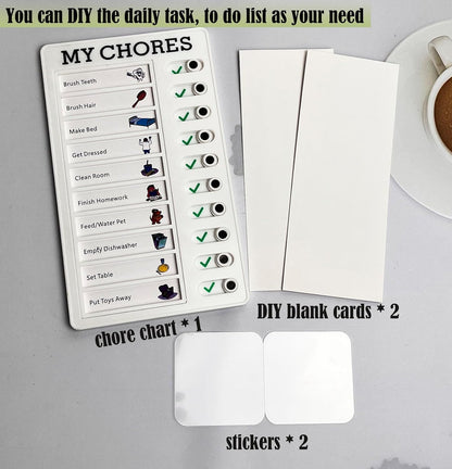 My Chores Checklist Task Planner - Daily Schedule Board for Kids & Adults - Multiple User Chore Chart - To Do List & Habit Tracker