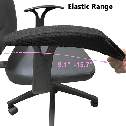 Melaluxe Stretch Office Chair Armrest Covers, Arm Rest Slipcovers (Black)