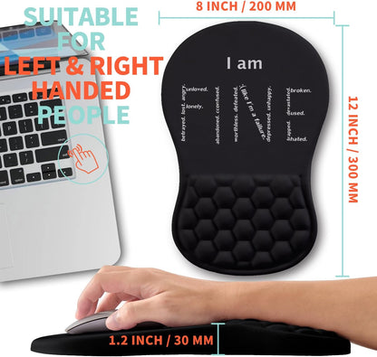 Ergonomic Mouse Pad Wrist Support with Memory Foam Massage Bulge, Carpal Tunnel Pain Relief Mousepad Wrist Rest for Mouse(12x8 inch, Silver Gray Light Purple)