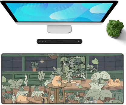Galdas Mouse Pad For Gaming,Forest Background Pattern XXL XL Large Mouse Mat Long Extended MousePad Desk Mat Non-Slip Rubber Mice Pads Stitched Edges Thin (31.5 x 11.8 x 0.12 Inches) Tree